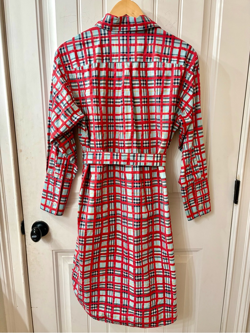 Burberry London Plaid Print Belted Long Sleeve Shirt Dress - Picture 10 of 12